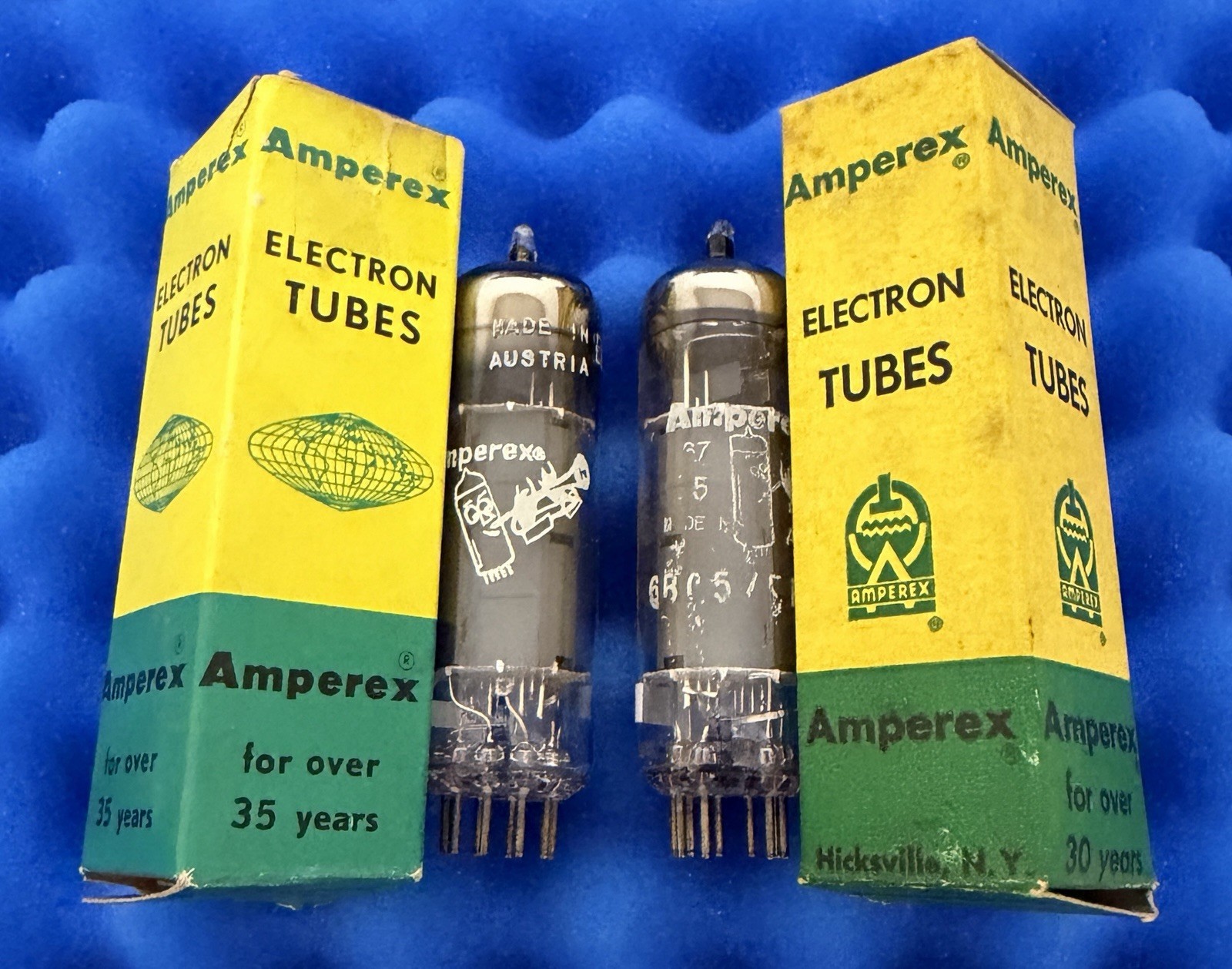 TWO Amperex EL84 6BQ5 TUBE / Bugle Boy Rare Made In AUSTRIA /Amplitrex Tested👍