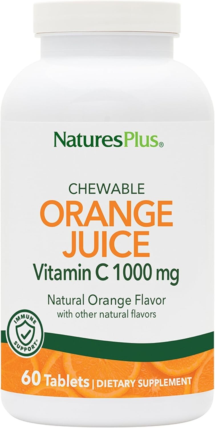 NaturesPlus Orange Juice Vitamin C 1000 mg Chewable Tablets,60 Serv.Bestby 11/26