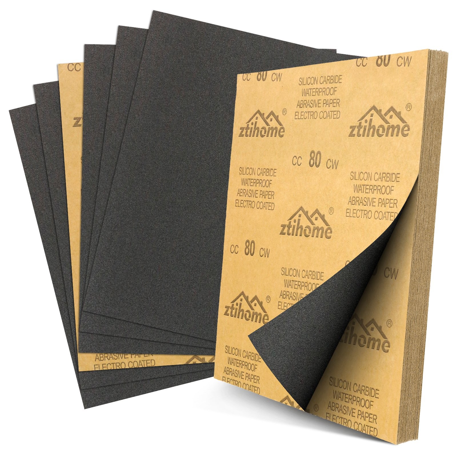 Waterproof Sandpaper 80-2000 Grit Wet Dry Sanding Sheets 5-100Pcs Automotive Use