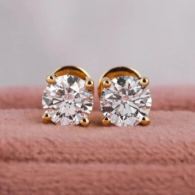 2.60 Ct Round Cut Natural HPHT Diamond Stud Earrings 925 Silver Screw Back 2.60 Ct Round Cut Natural HPHT Diamond Stud Earrings 925 Silver Screw Back