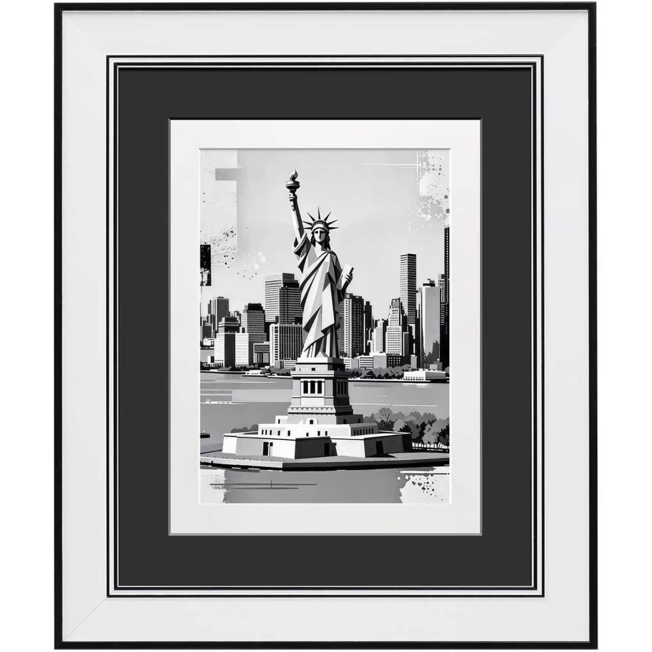 8x10 Picture Frame with Dual Mats, Black Photo Frames Matted for 8X10,