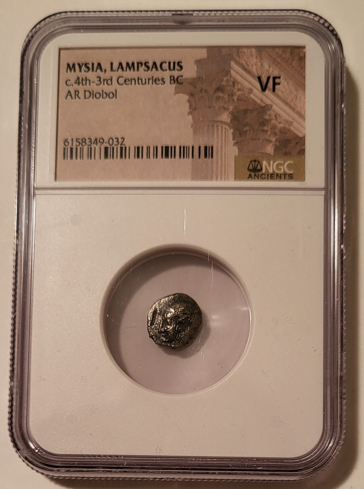 Ancient Greek Mysia - Lampsacus c 4th-3rd Centuries BC AR Diobol VF NGC