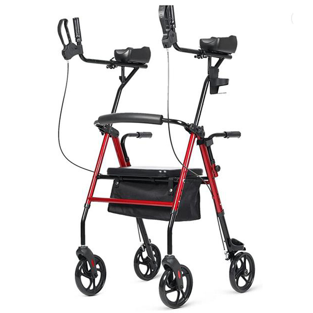 NEW Deluxe OEM ELENKER Folding Upright Rollator Walker Medical Aid 4 Wheel Chair