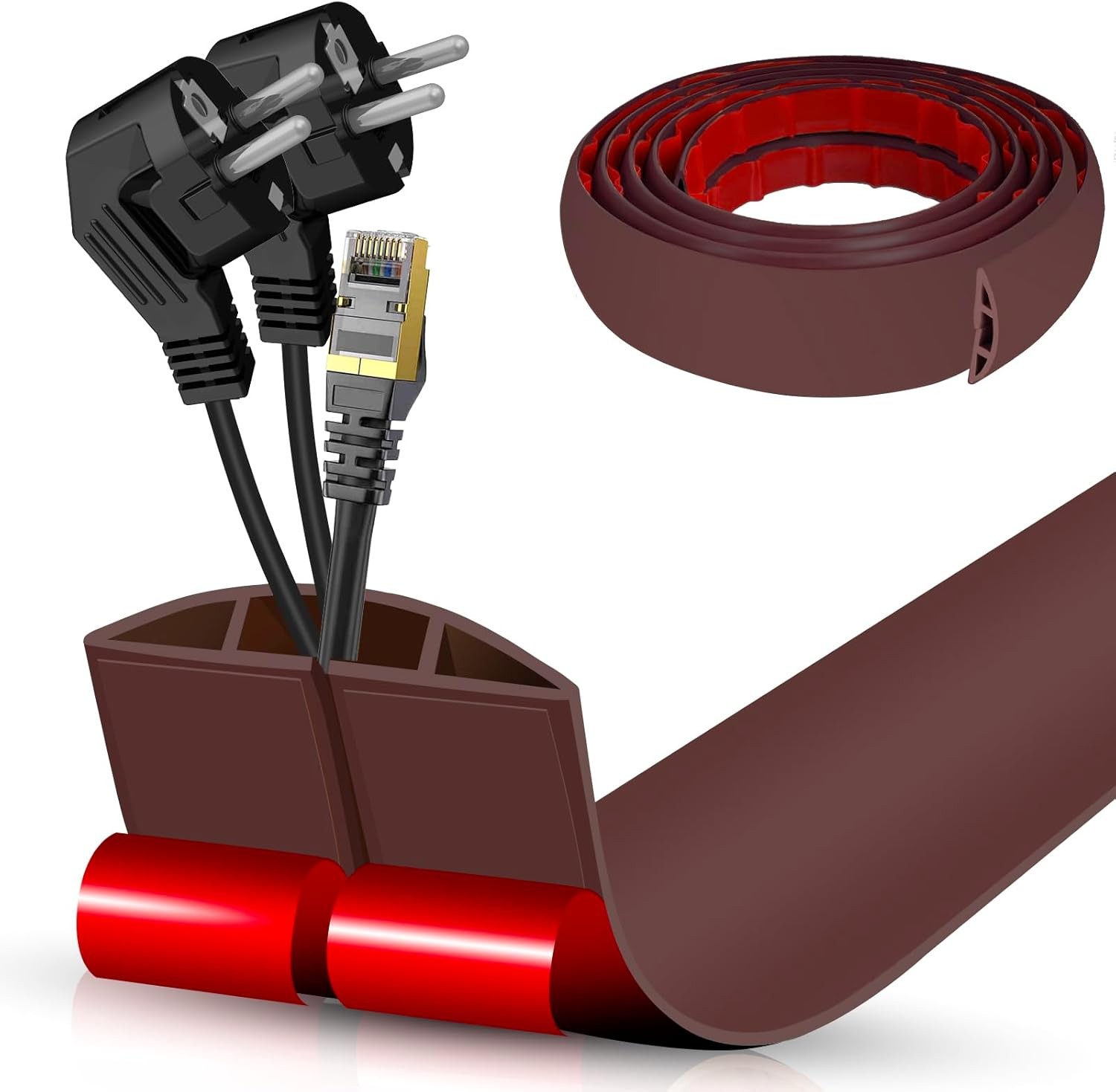 10Ft Floor Cord Cover Self Adhesive Cord Hider Floor 10Ft Floor Cable Protector