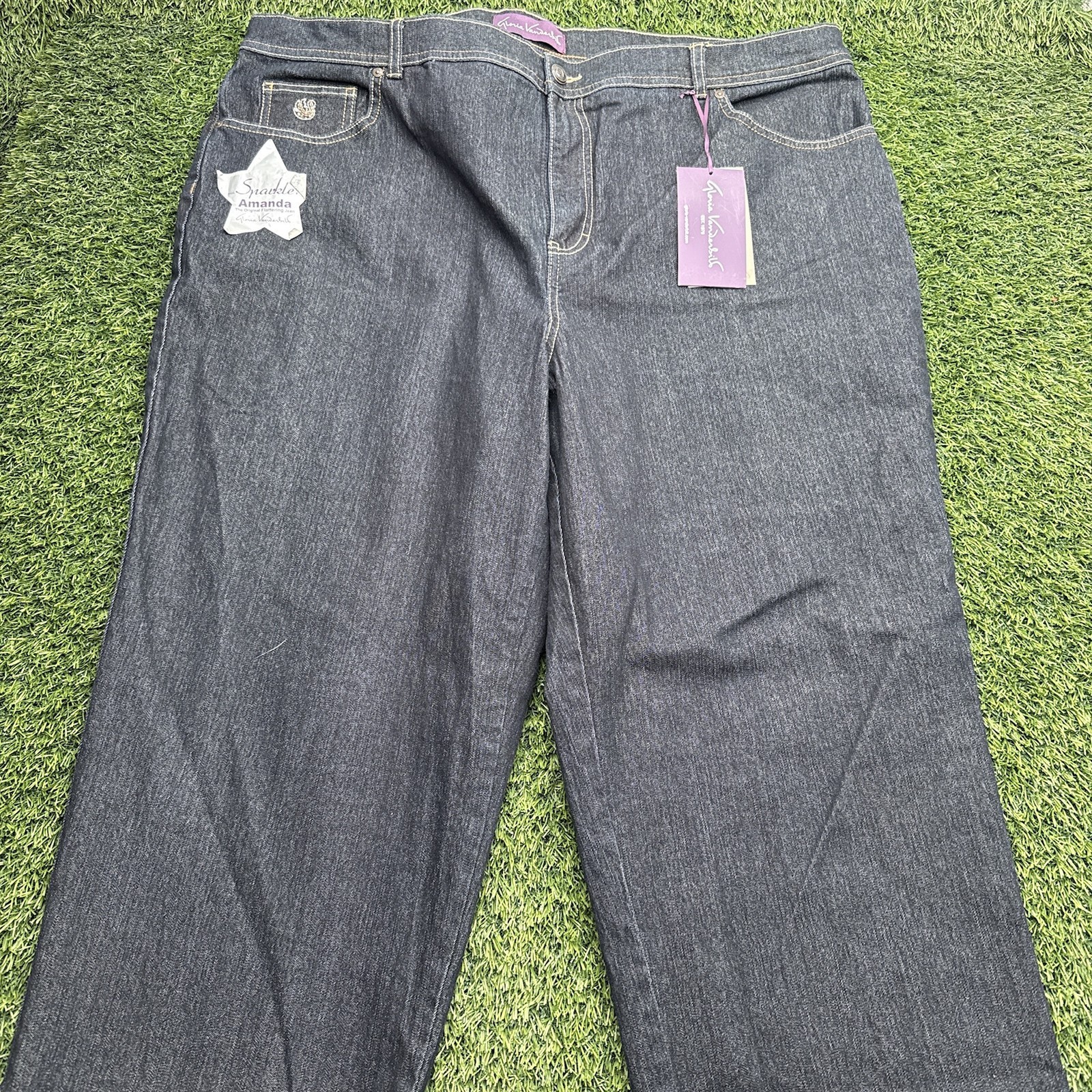 NWT Gloria Vanderbilt Amanda Jeans Womens 22W Dark Wash Classic Fit New