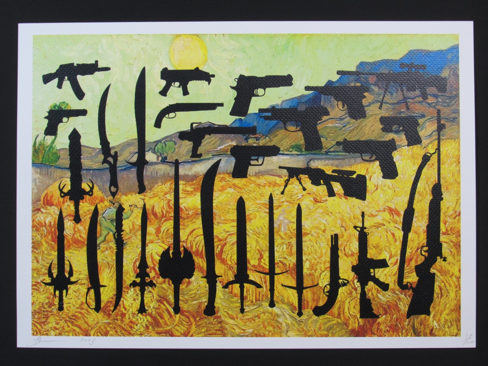 Death NYC 13x18 Pop Art Limited Edition Signed Numbered Weapons VanGogh RARE Death NYC 13x18 Pop Art Limited Edition Signed Numbered Weapons VanGogh RARE