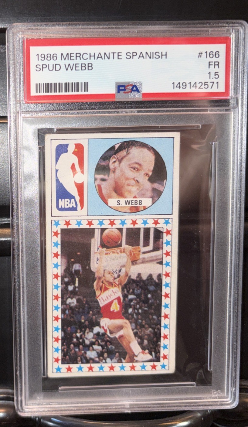 1986 Converse Merchante Spanish - Spud Webb #166 (RC) Rookie PSA 1.5 1986 Converse Merchante Spanish - Spud Webb #166 (RC) Rookie PSA 1.5