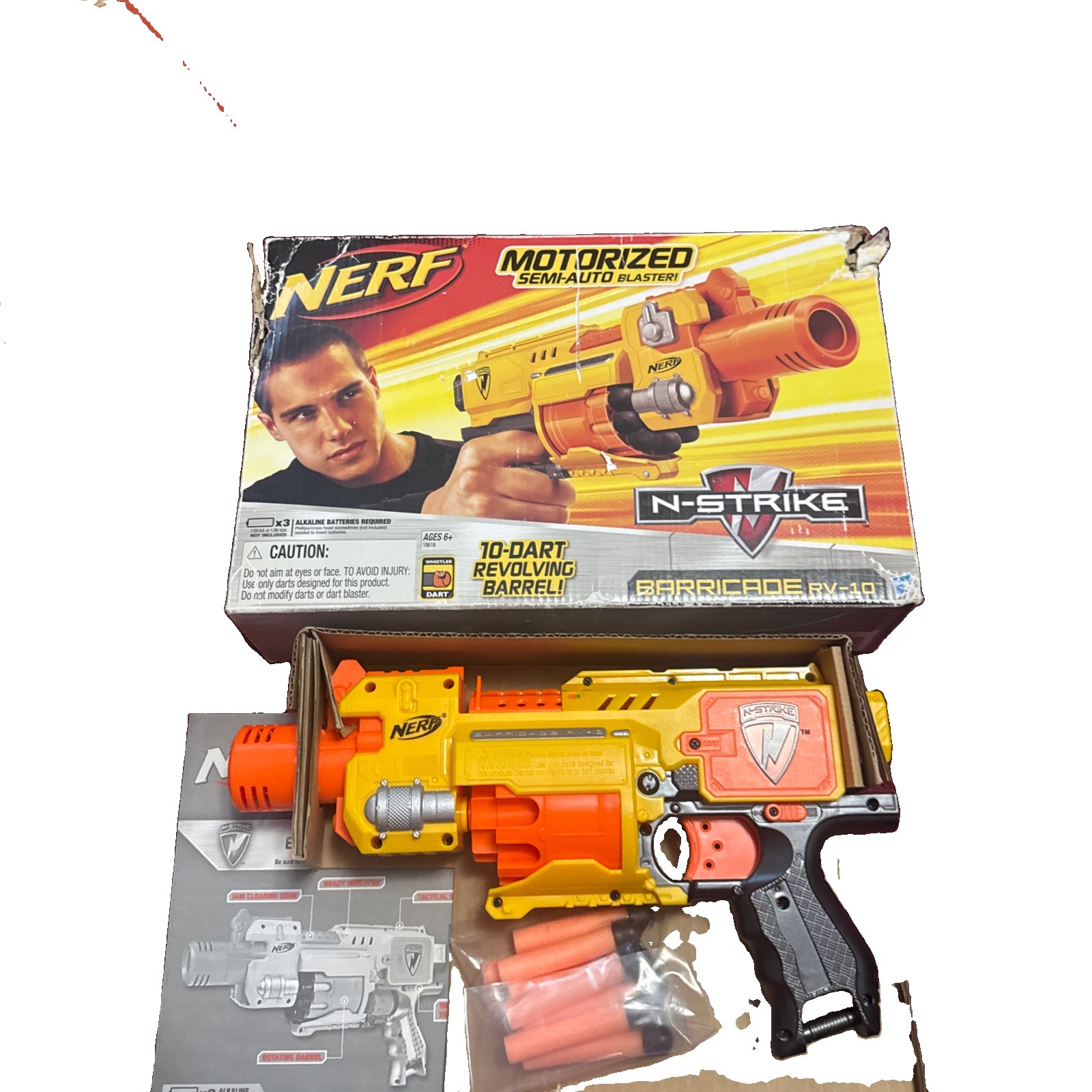 **NEW IN BOX**NERF N-Strike Barricade RV-10 Motorized Semi-Auto Blaster *Rare* **NEW IN BOX**NERF N-Strike Barricade RV-10 Motorized Semi-Auto Blaster *Rare*