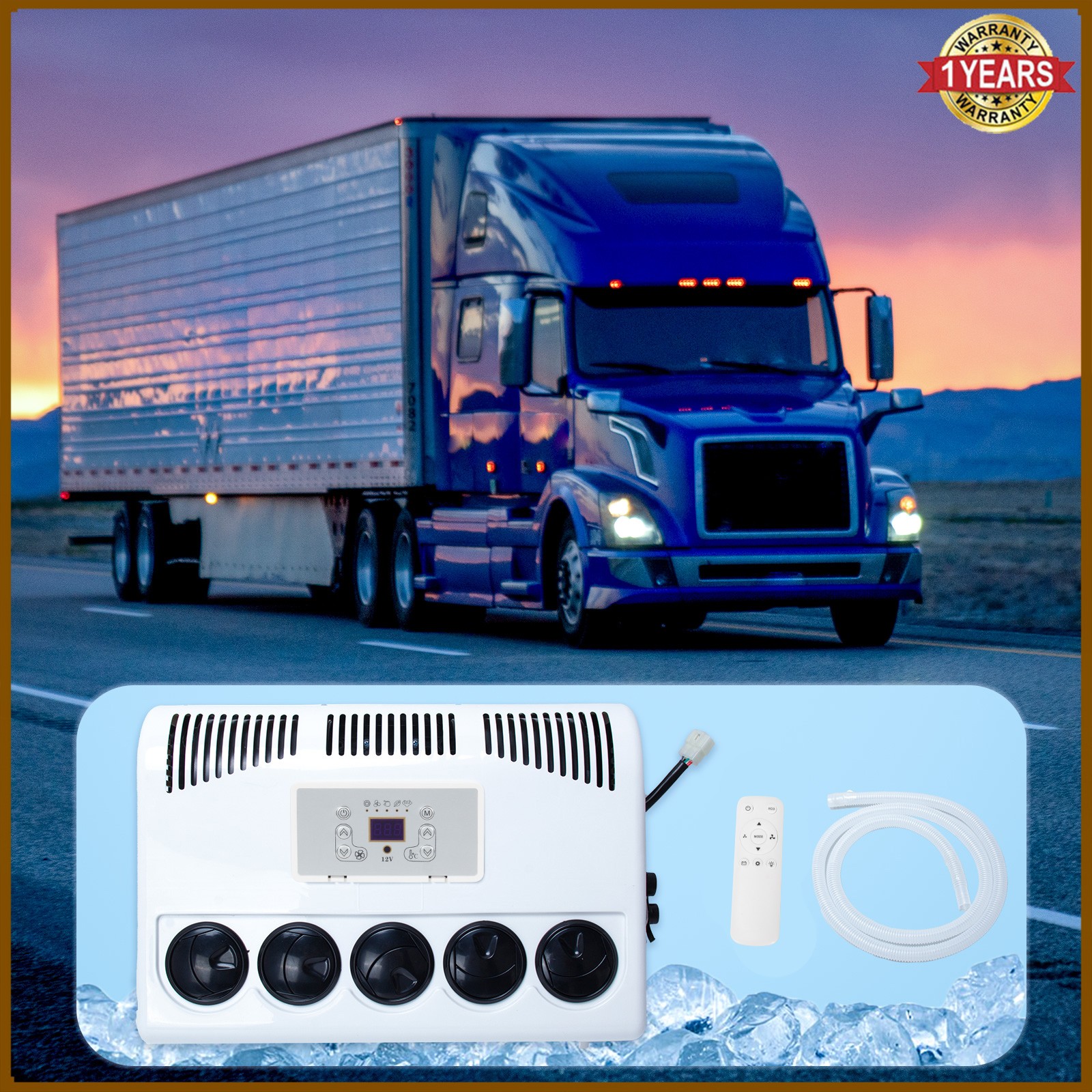 New 12V Air Conditioner for Car Bus RV Semi Trucks 11000 BTU Universal Fit