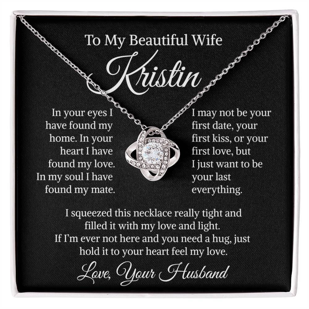 To My Wife, Wife Gifts, Wife Necklace, Love Knot Necklace Jewelry  From Husband