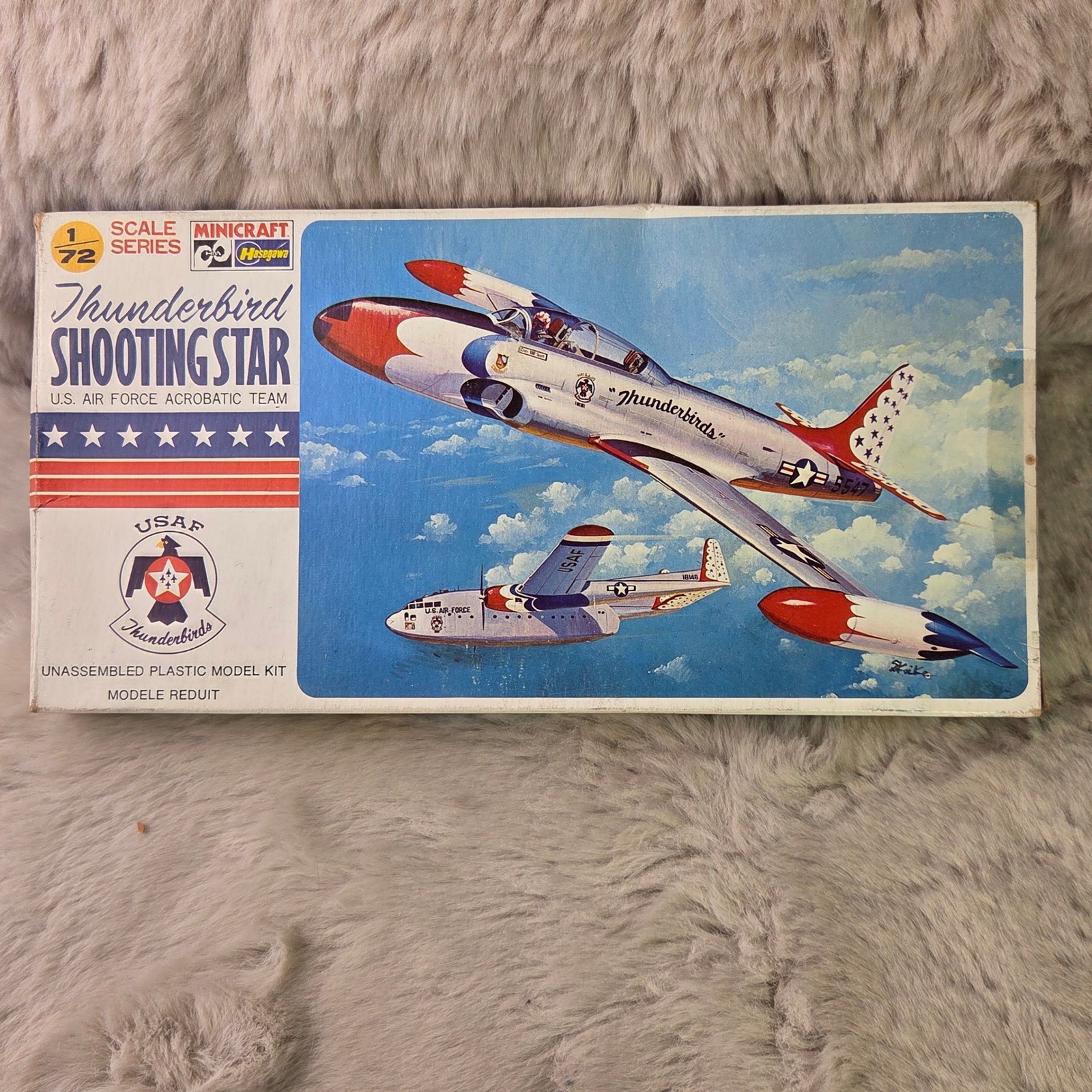 Minicraft Hasegawa 1/72 Thunderbird Shooting Star USAF Model Kit 123 Vintage