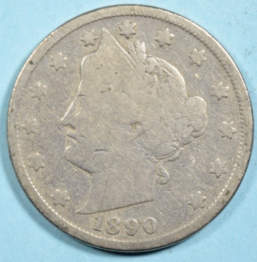 1890 Liberty Head V Nickel ~ G/VG VERY GOOD ~ US Coin 1890 Liberty Head V Nickel ~ G/VG VERY GOOD ~ US Coin