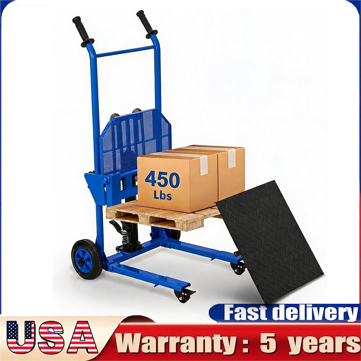 450lbs Hydraulic Lift Material Winch Stacker Pallet Dolly Removable Platform 36 450lbs Hydraulic Lift Material Winch Stacker Pallet Dolly Removable Platform 36