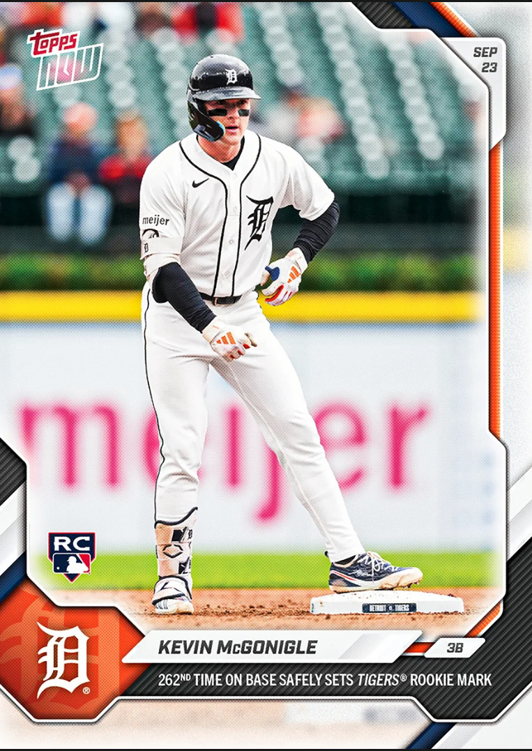Kevin McGonigle (RC) TIGERS ROOKIE RECORD 2026 MLB Topps NOW Card 711 PRE-SALE Kevin McGonigle (RC) TIGERS ROOKIE RECORD 2026 MLB Topps NOW Card 711 PRE-SALE