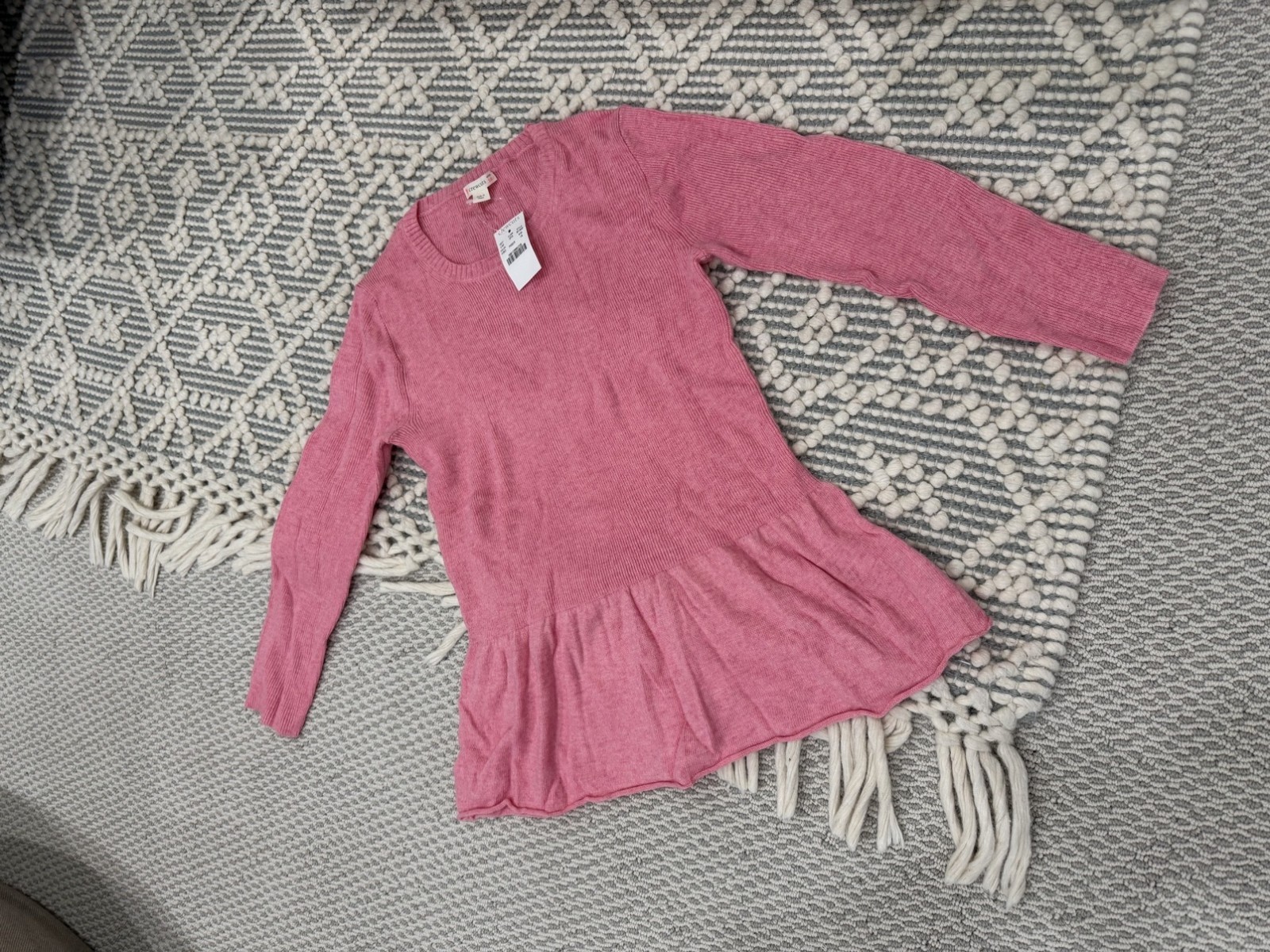 J.Crew Crewcuts Girls Peplum Sweater Pink Size 16 New With Tags J.Crew Crewcuts Girls Peplum Sweater Pink Size 16 New With Tags