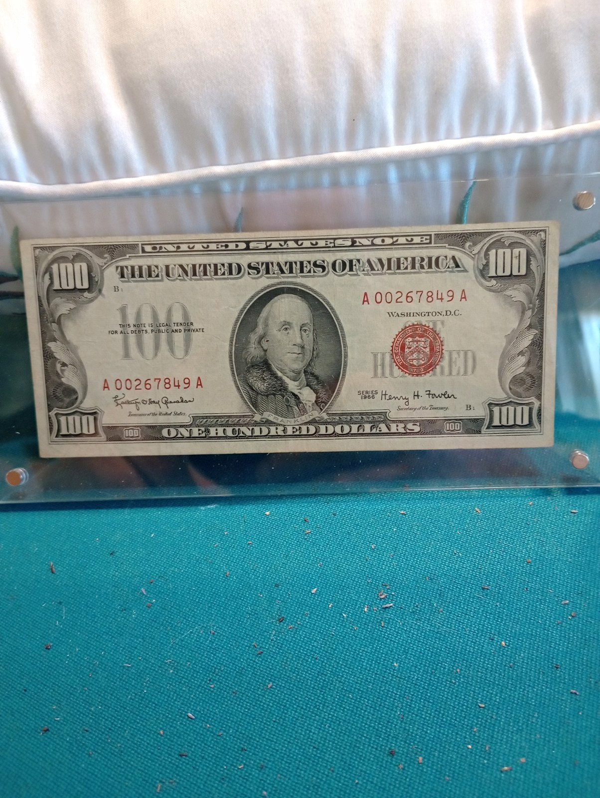 1966 $100 VF United States Note Red Seal Banknote A00267849A Uncertified 1966 $100 VF United States Note Red Seal Banknote A00267849A Uncertified