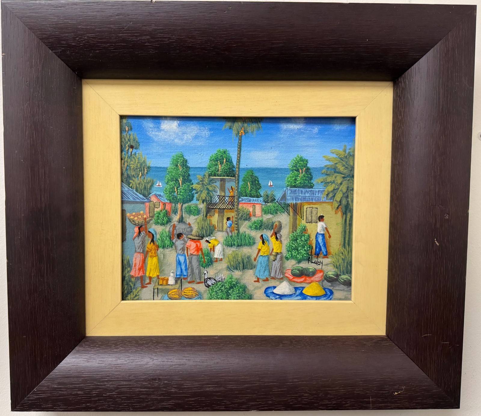 haitian art alaby LY art Caribbean Rigaud Benoit Philomé Obin style landscape.