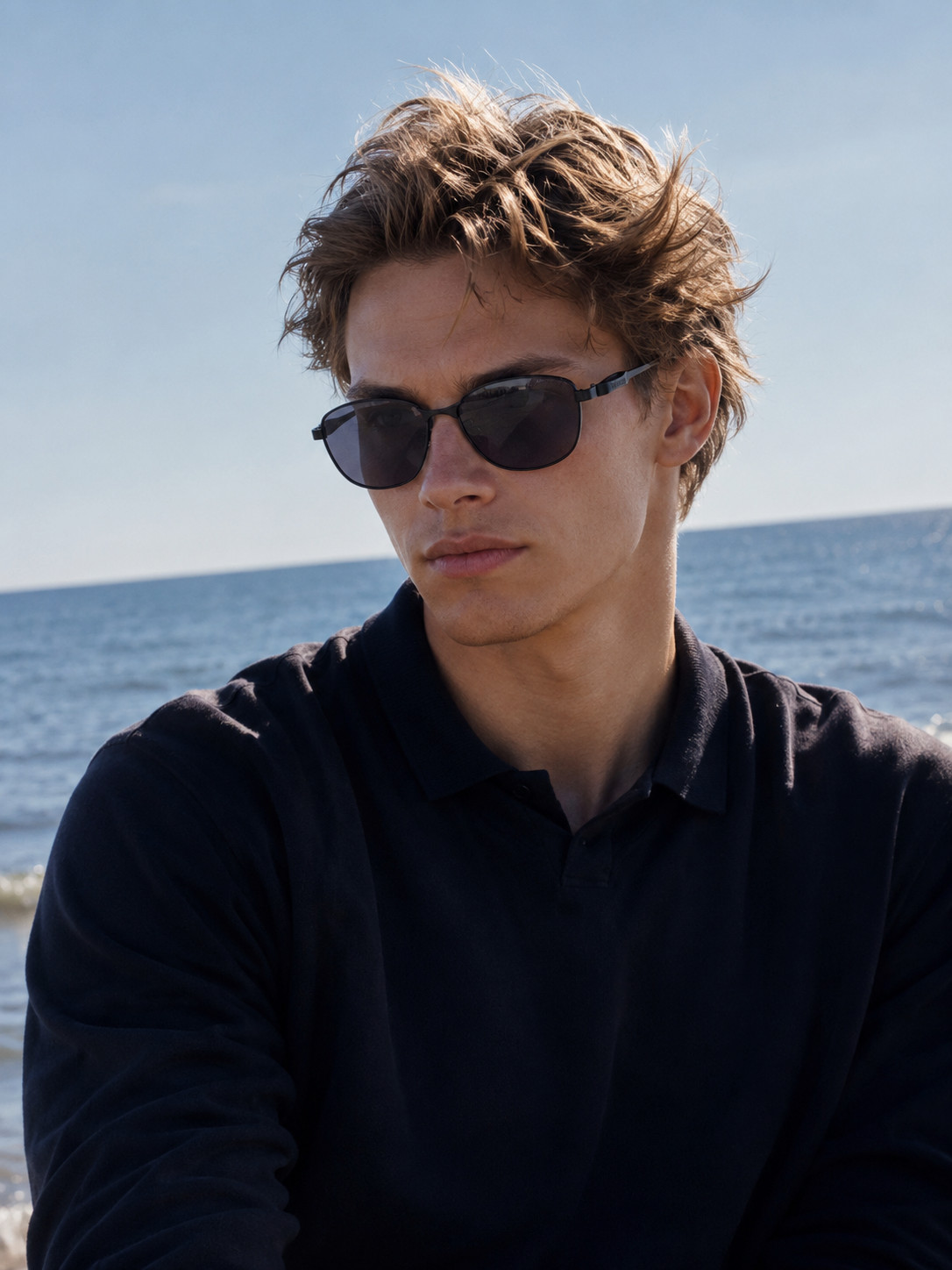 Balenciaga 9208 Logo Temple Black Oval Sunglasses