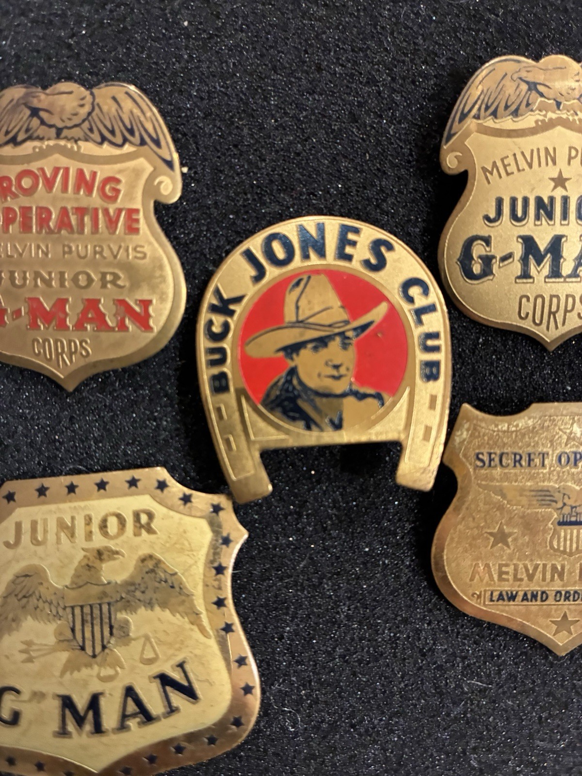 Vintage 1937 Buck Jones Club Horseshoe Badge Pin Grape-Nut Cereal Premium Cowboy Vintage 1937 Buck Jones Club Horseshoe Badge Pin Grape-Nut Cereal Premium Cowboy