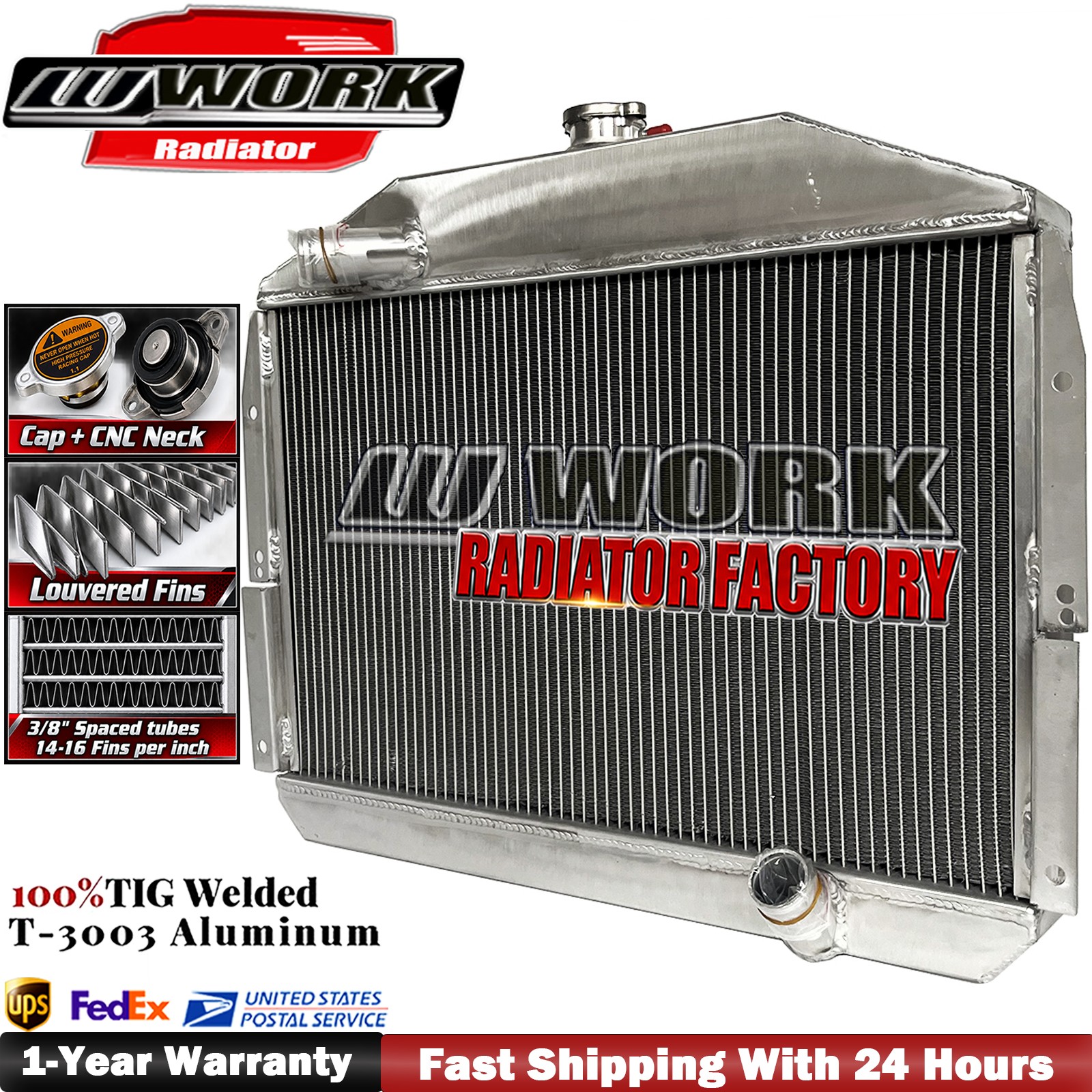 Full Aluminum Cooling Radiator For Studebaker Commander V8 Engine 1953-1955 1954