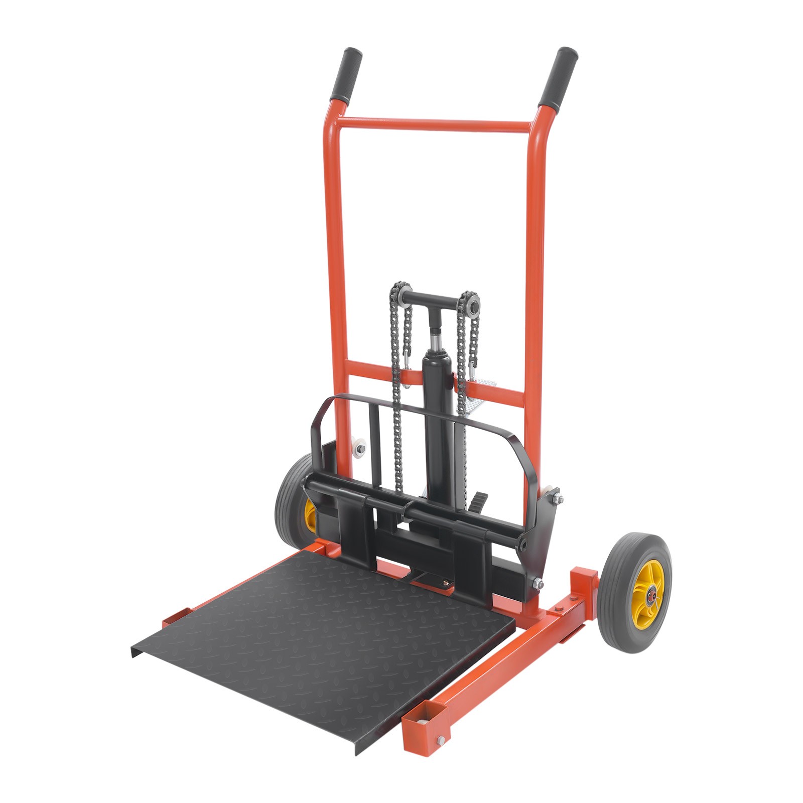 577lbs Hydraulic Material Lift Winch Stacker Adjustable 36in Pallet Dolly Lift