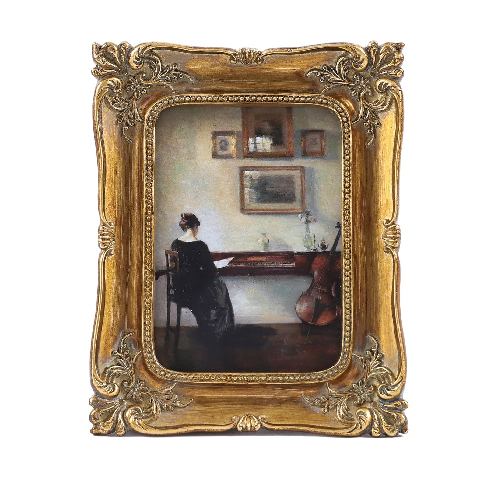 SIKOO Vintage picture frames 2.5x3.5 Small 2.5 x 3.5, Bronze Gold 