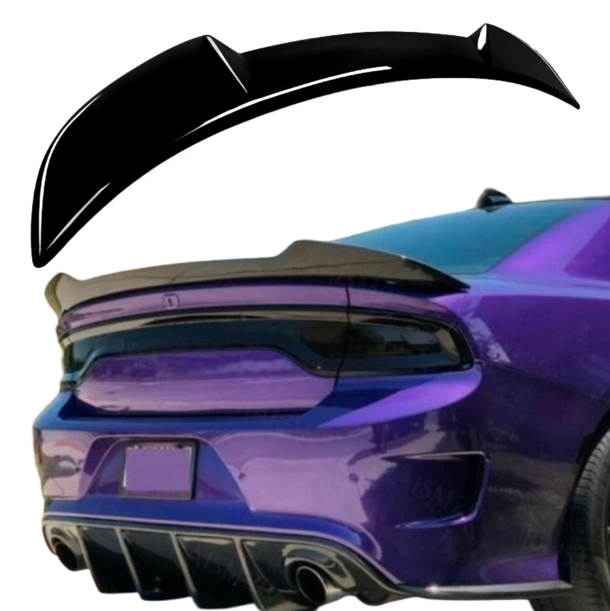 Fit 2011-2023 Dodge Charger Gloss Black V2 Highkick Rear Trunk Spoiler Wing Lip Fit 2011-2023 Dodge Charger Gloss Black V2 Highkick Rear Trunk Spoiler Wing Lip