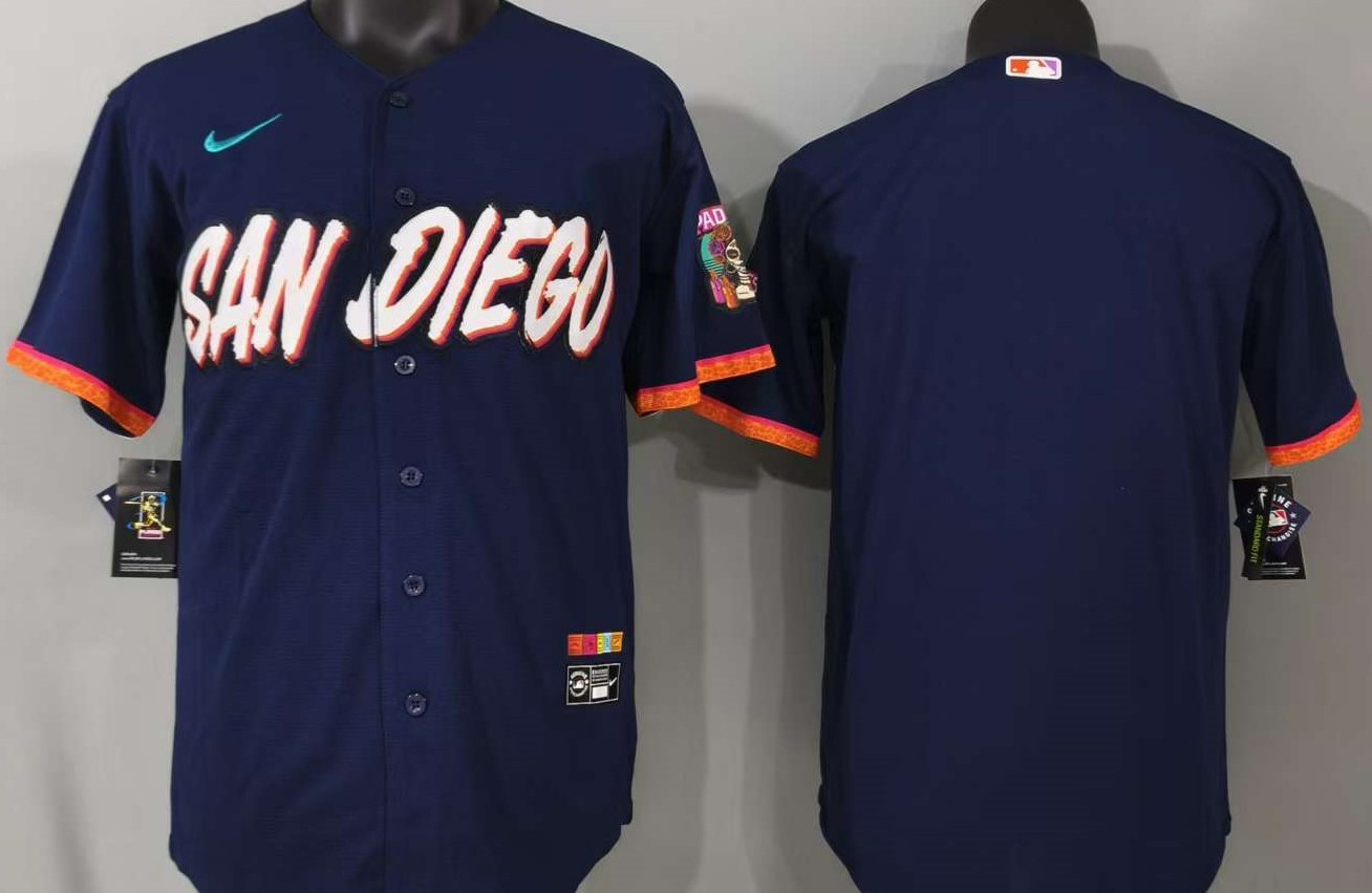 ​​Tariffs​ Free SD Padres City Connect Obsidian Cool Base Stitched Jersey.
