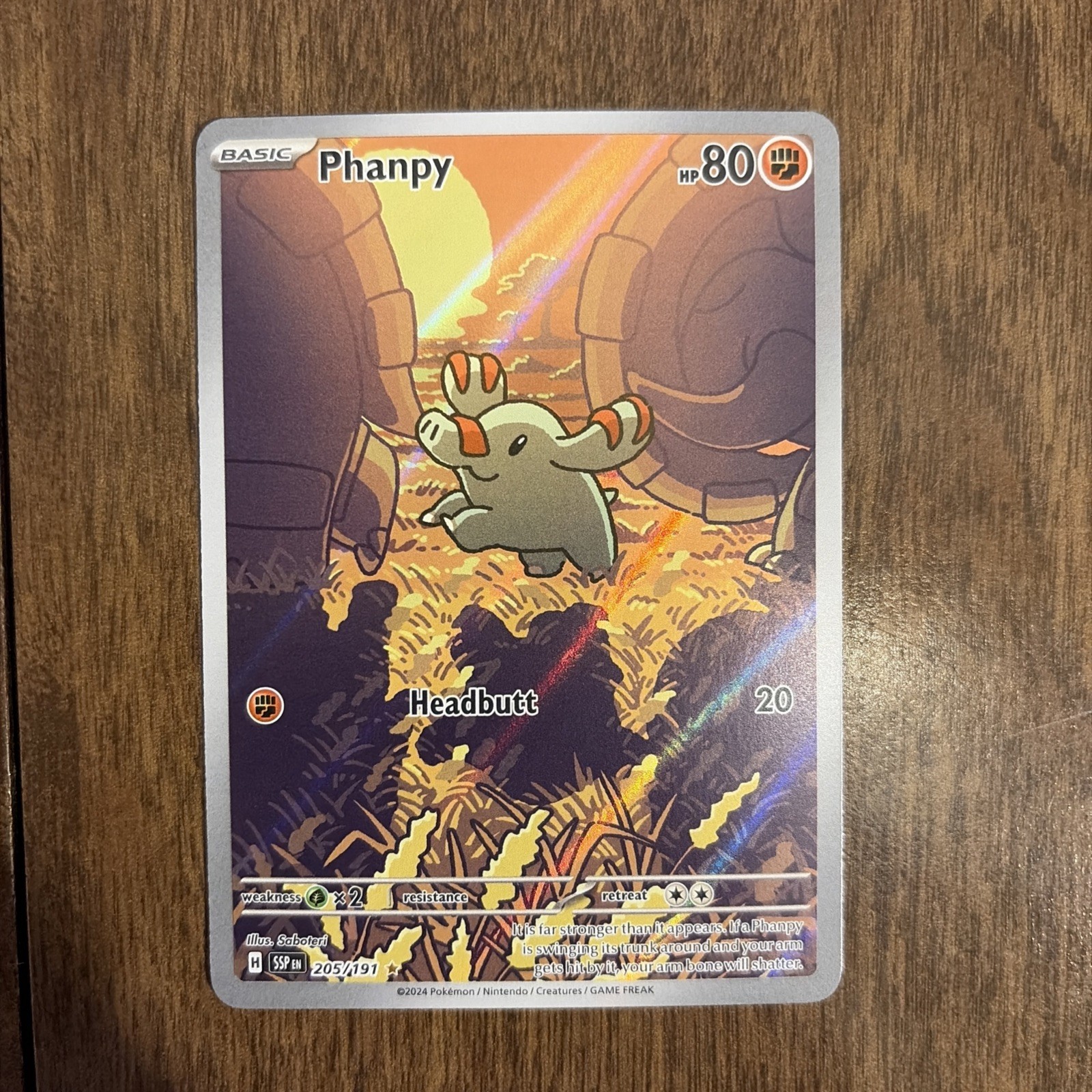 Phanphy Illustration Rare Surging Sparks Pokemon 2024 205/191