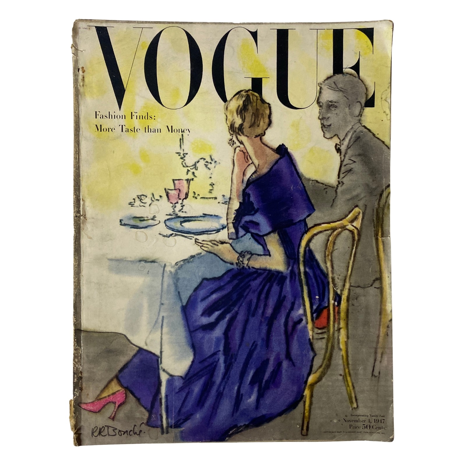 Vogue Magazine November 1, 1947 Fashion Finds by René Bouché