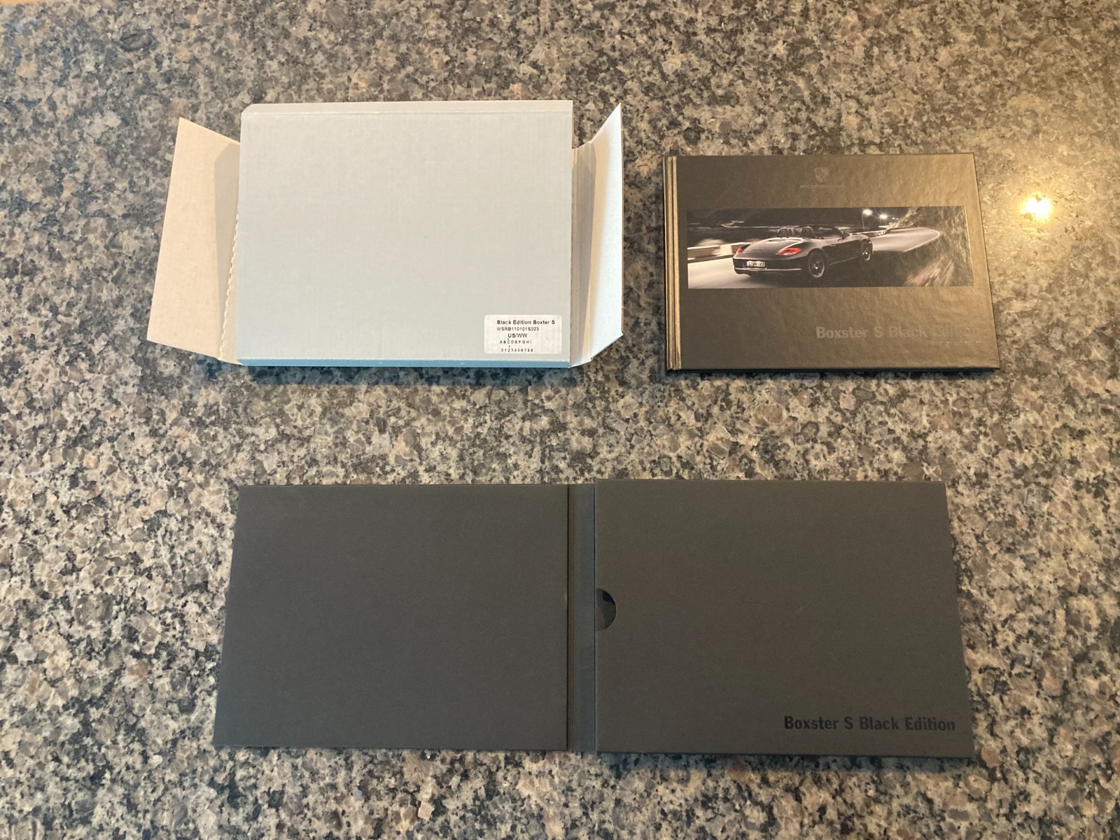 PORSCHE DESIGN 2011 BLACK EDITION BOXSTER S FACTORY MAILER W/BOOK. USA VERSION