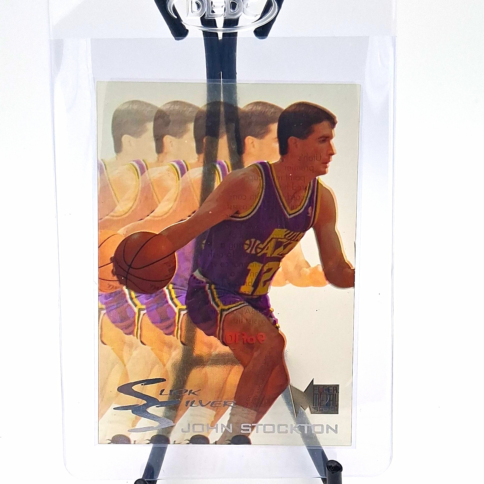 Fleer 1995-96 Fleer Metal Slick Silver Insert John Stockton #9 Utah Jazz NBA Fleer 1995-96 Fleer Metal Slick Silver Insert John Stockton #9 Utah Jazz NBA