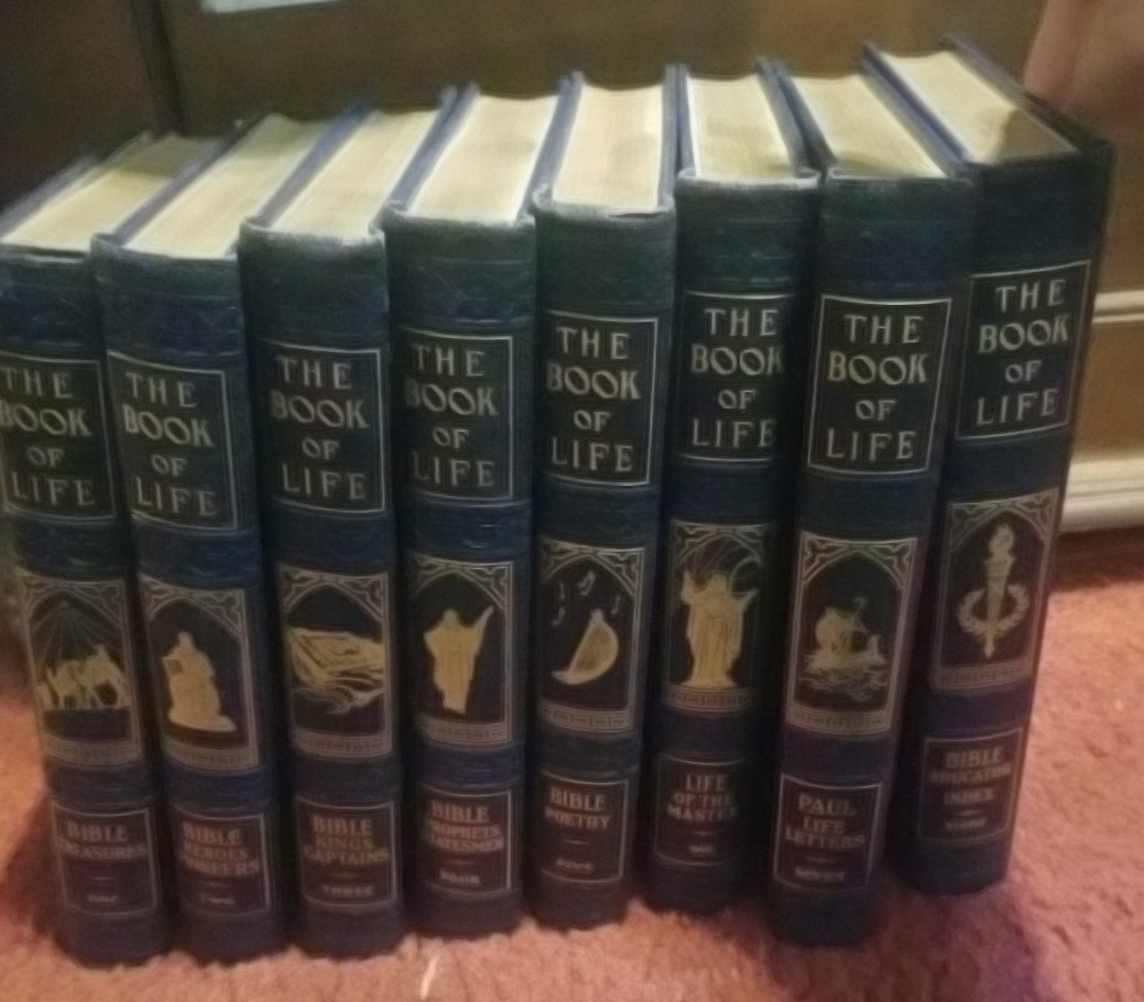 The Book of Life #1-8 Hardcover Vintage 1954 Navy Blue Wow Look The Book of Life #1-8 Hardcover Vintage 1954 Navy Blue Wow Look