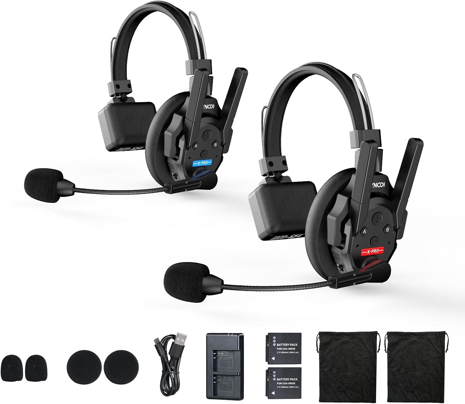 SYNCO XTALK XPRO2 Wireless Intercom Headset 2.4GHz Communication System 2 Pcs SYNCO XTALK XPRO2 Wireless Intercom Headset 2.4GHz Communication System 2 Pcs