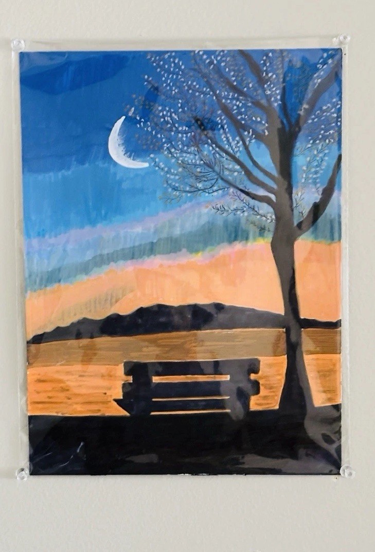 Moonlight Night Original 9 x 12 Artwork OOAK Painting Sunset Collectible Art