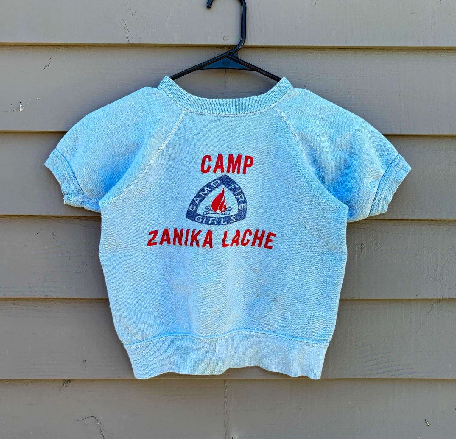 True Vintage 1950s Camp Fire Girls Camp Zanika Lache Blue Short Sleeve Sweater True Vintage 1950s Camp Fire Girls Camp Zanika Lache Blue Short Sleeve Sweater