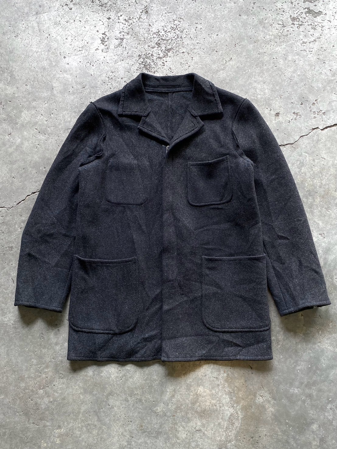 Vintage Comme Des Garcons Homme AD2000 Wool Zip Chore Coat/Jacket Made in Japan