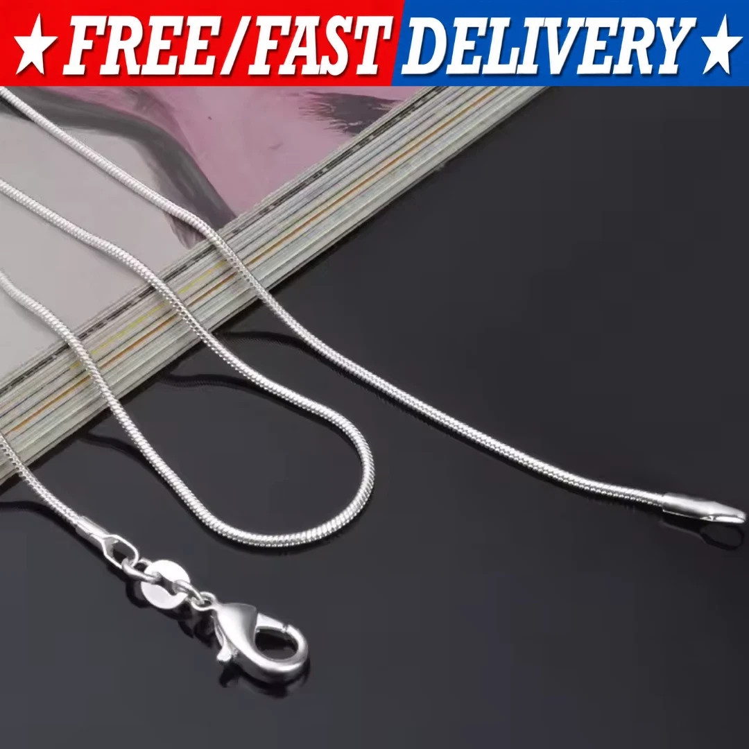 Men&Women's 925 Sterling Silver Tarnish-Free Italian Snake Chain Necklace 16-24*