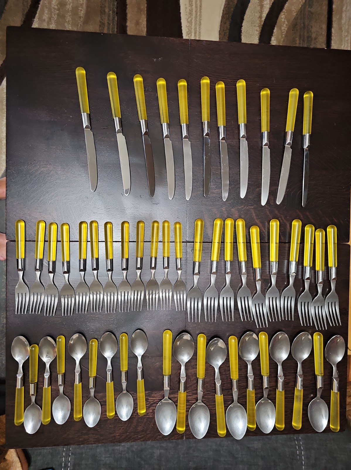 Vintage IKEA Grammatik Yellow Flatware Set 53pc Postmodern Memphis Style 80s 90s