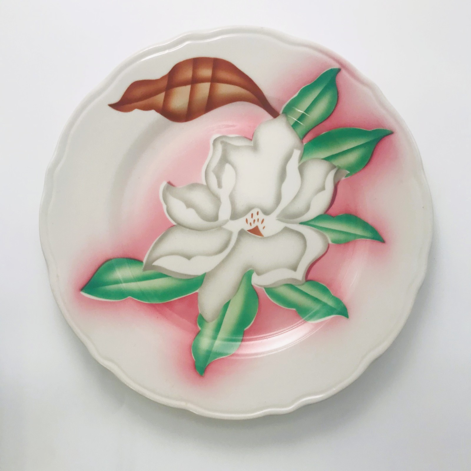 RARE TEPCO USA China  Airbrushed Magnolia Dinner Plate 9.75
