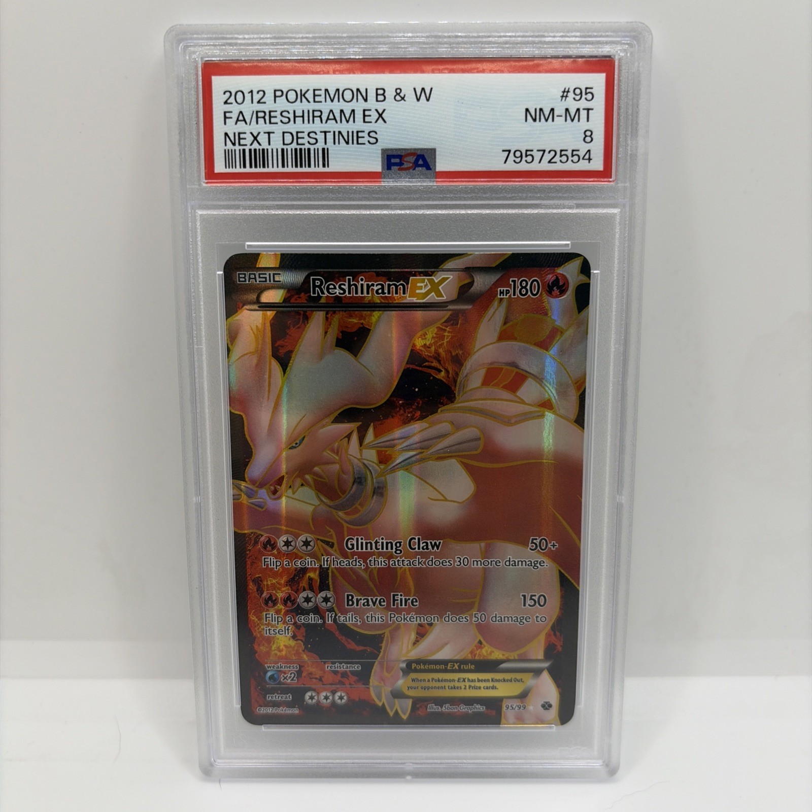 2012 Pokemon B & W FULL ART/ RESHIRAM EX NEXT DESTINES #95 PSA 8 2012 Pokemon B & W FULL ART/ RESHIRAM EX NEXT DESTINES #95 PSA 8