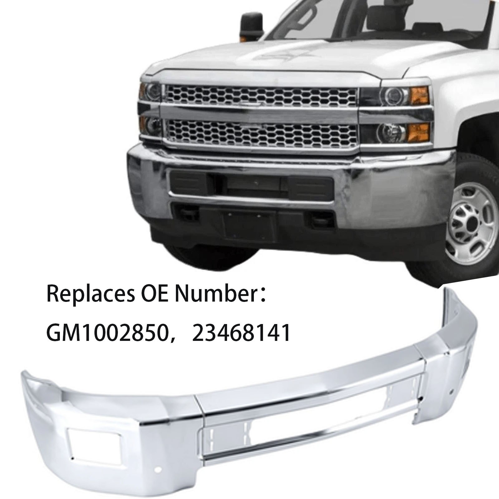Chrome Front Bumper Face Bar For Chevy Silverado 2500HD/3500HD 15-19 #GM1002850 Chrome Front Bumper Face Bar For Chevy Silverado 2500HD/3500HD 15-19 #GM1002850