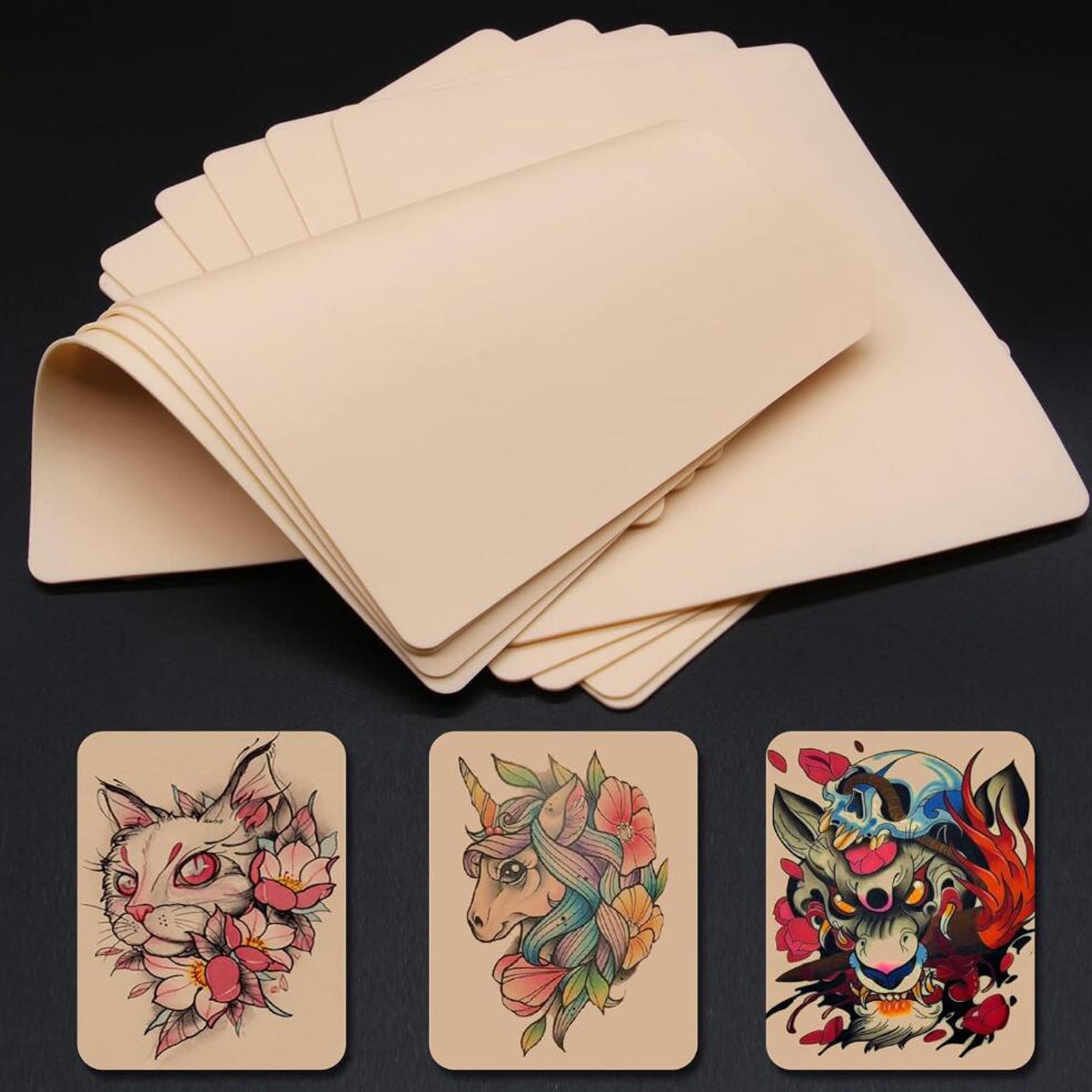 5,10,20,50,100 pcs Tattoo Practice Skin for Needle Machine Supply 8X6