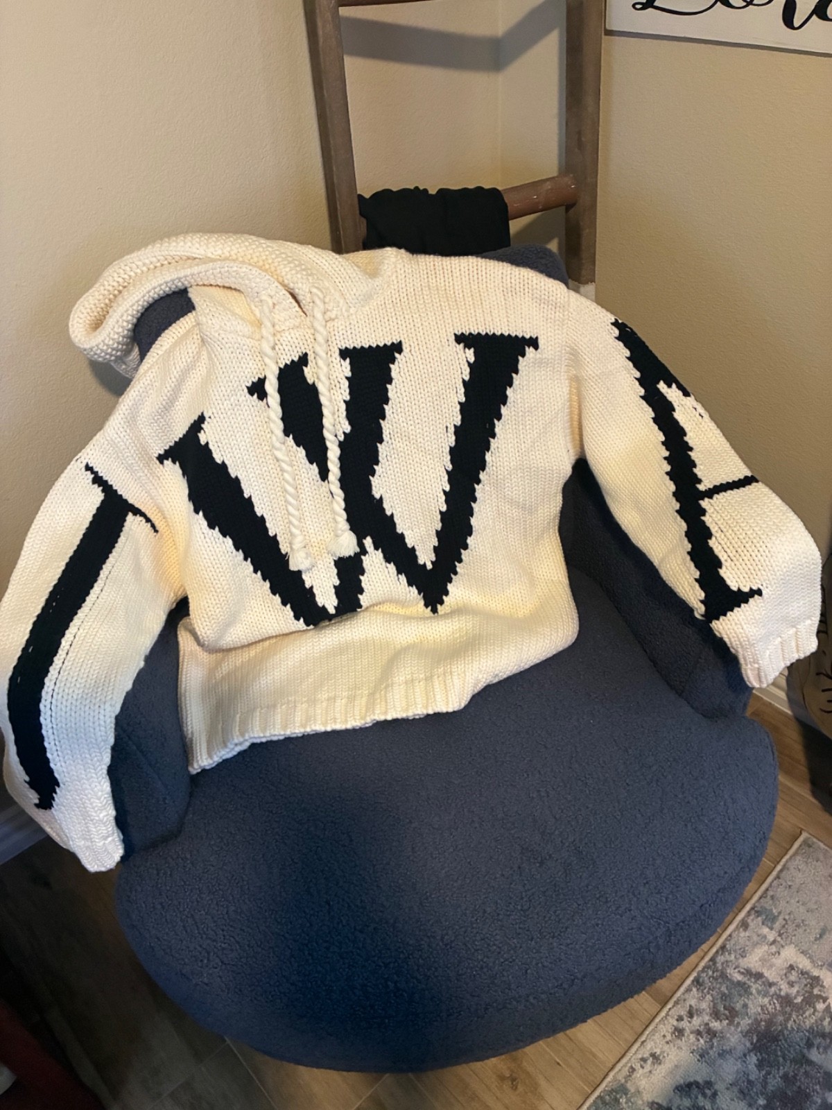 JW Anderson JWA women hoodie wool white/blue good condition