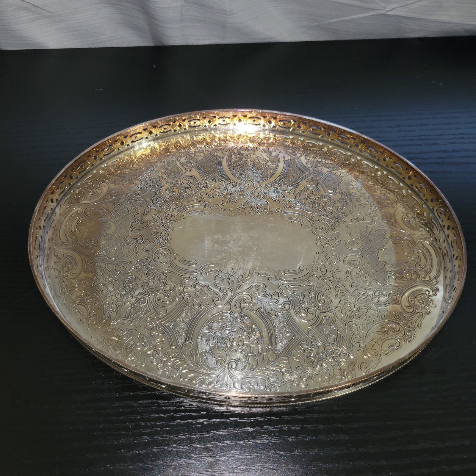 Antique Barker Ellis Silverplate Tray Menorah Mark 1912 England Ornate Floral...