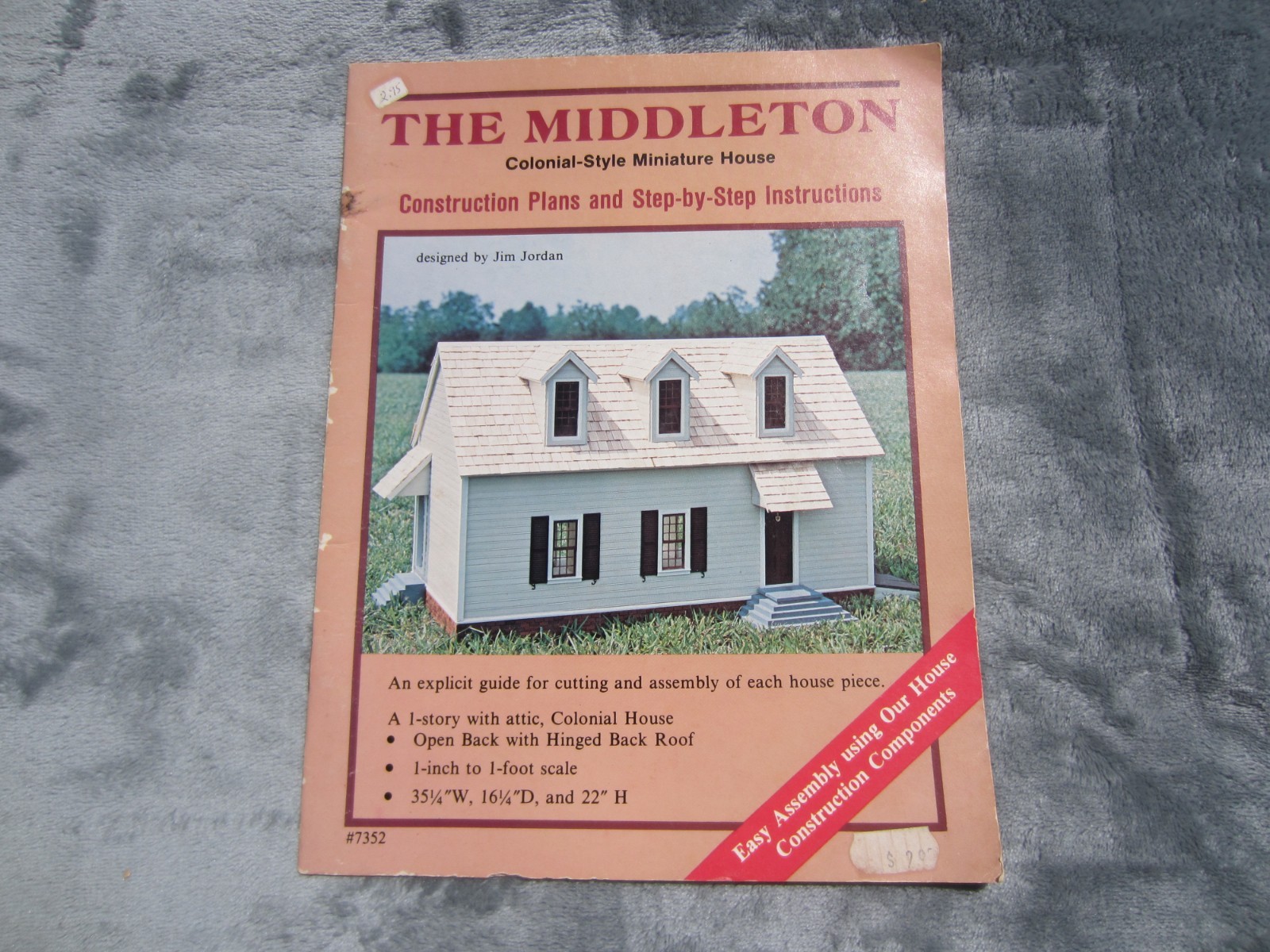 VTG~1978~The Middleton~Colonial Style Miniature House~Jim Jordan~Craft Pub.usa