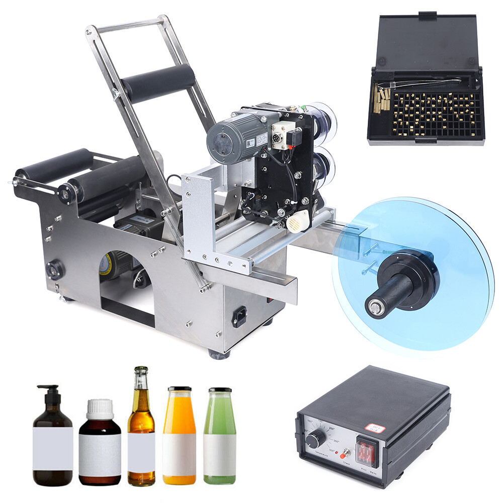 Semi-Automatic Round Bottle Labeling Machine, 20-40pc/Min Labeling Speed Labeler