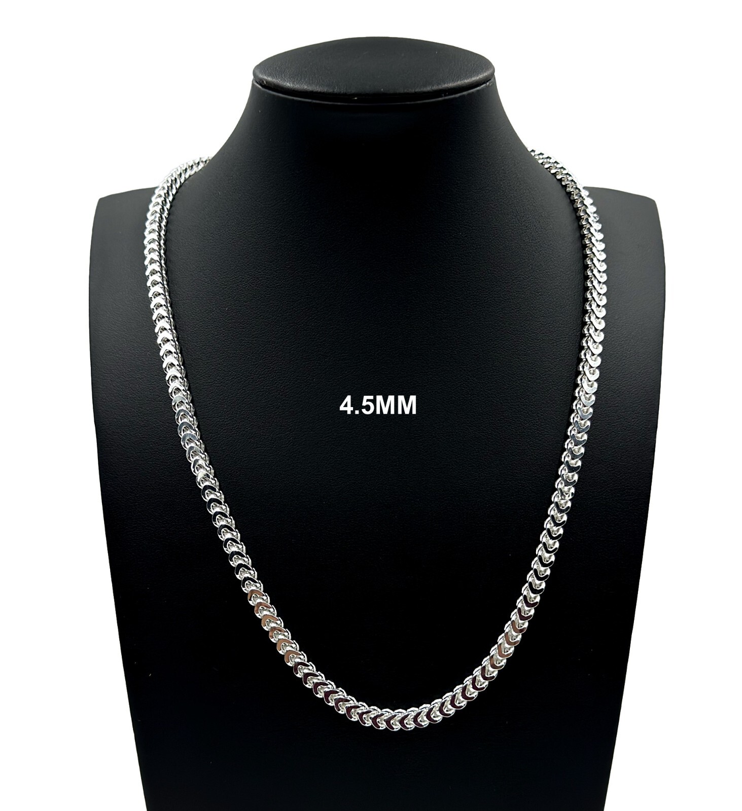 4.5MM Real 925 SOLID Sterling Silver Italian FRANCO LINK CHAIN Necklace UNISEX