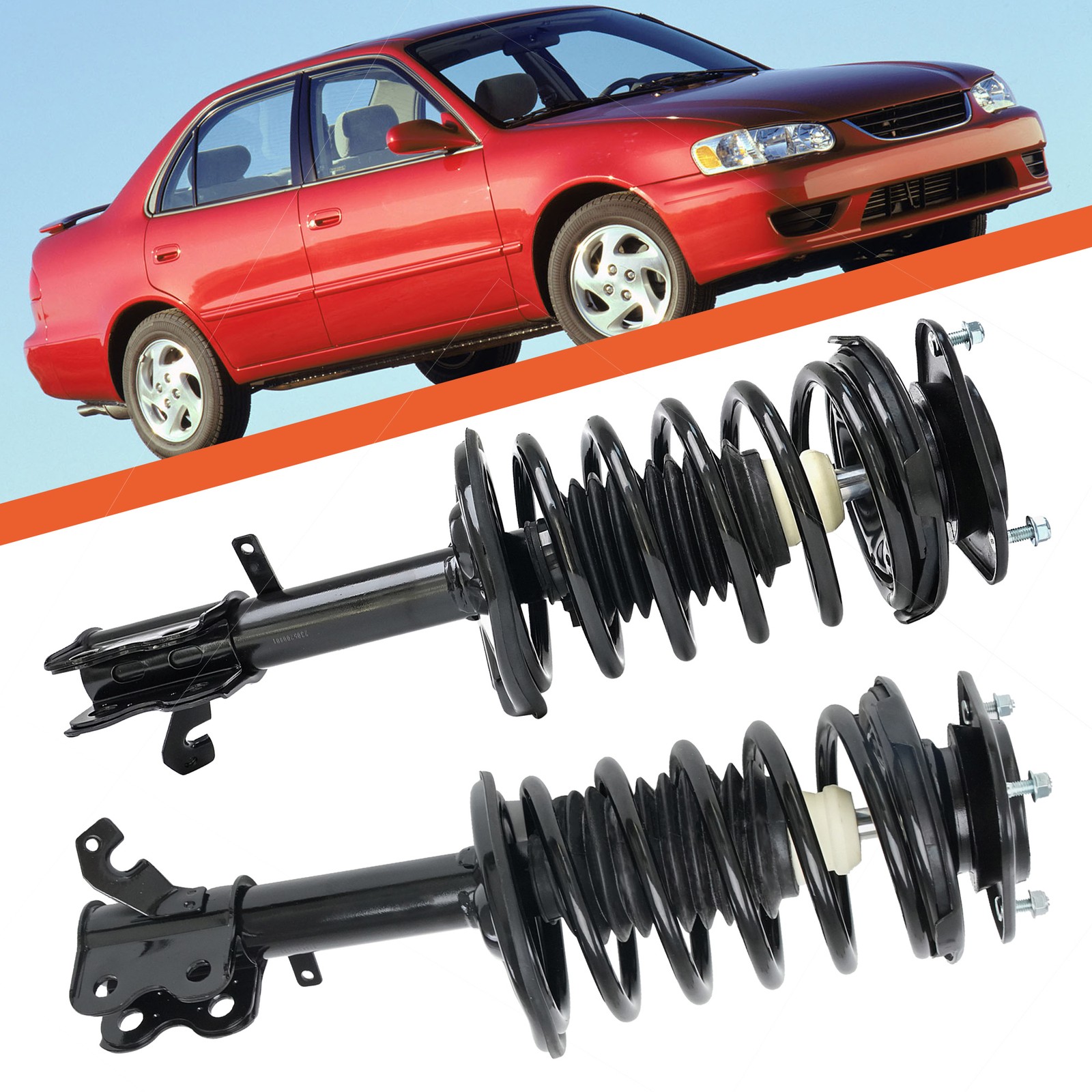 Front Struts w/ Coil Spring for 1993 - 2002 Chevrolet Geo Prizm Toyota Corolla