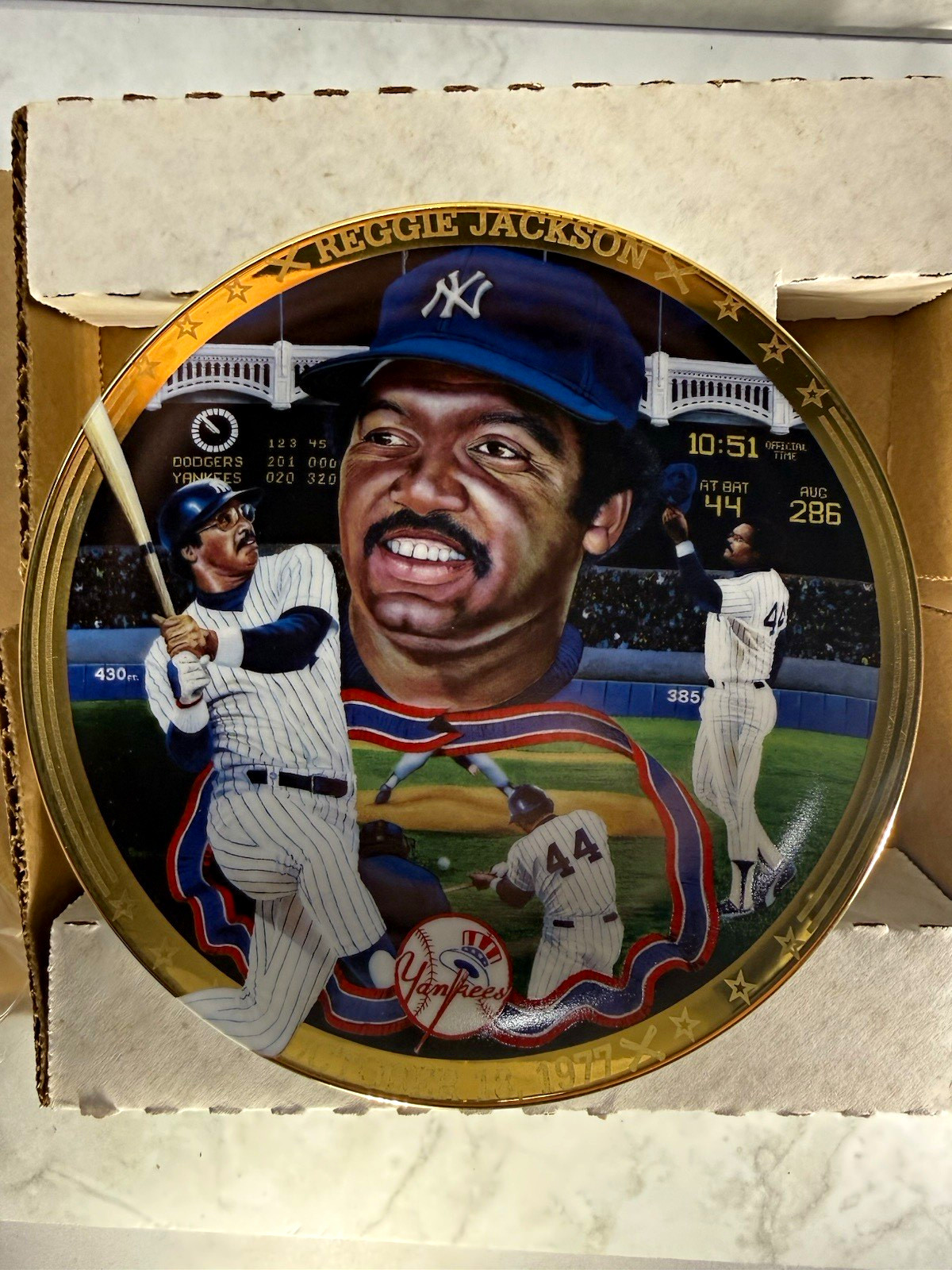 1995 Hamilton Collection Reggie Jackson Mr. October Glory Game Plate COA #3153A